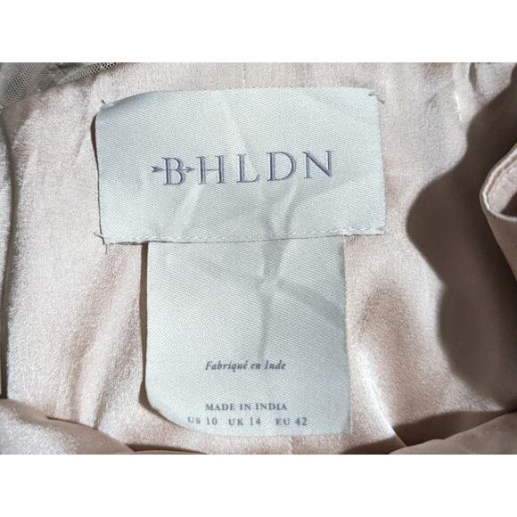 BHLDN Pink Embellished Pleated Midi Gown - Picture 6 of 6